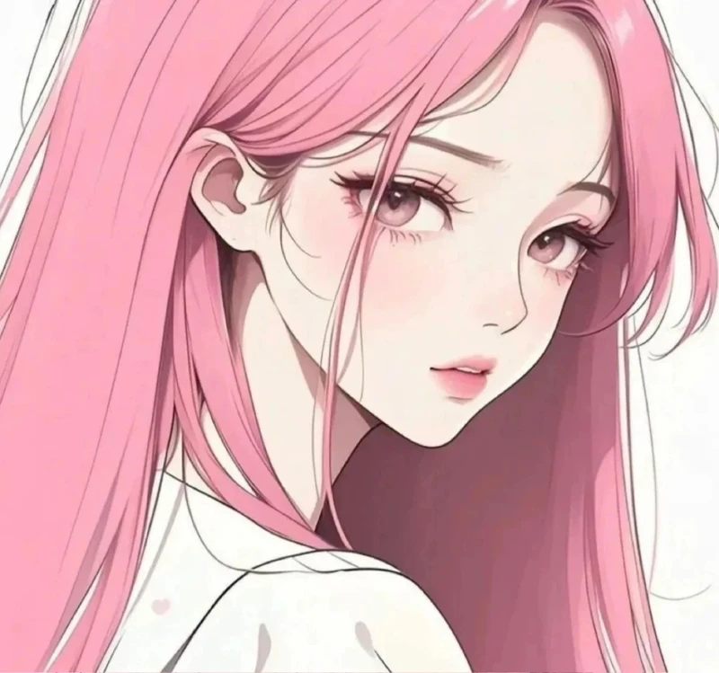 ảnh anime nữ tóc hồng với chiếc váy công chúa đáng yêu