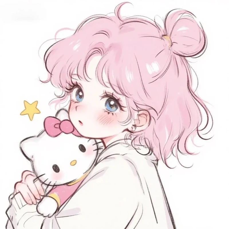 ảnh anime nữ tóc hồng với phong cách tiểu thư kiêu sa