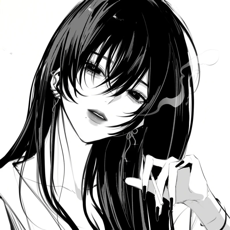 ảnh anime nữ trắng đen chất lượng 4k