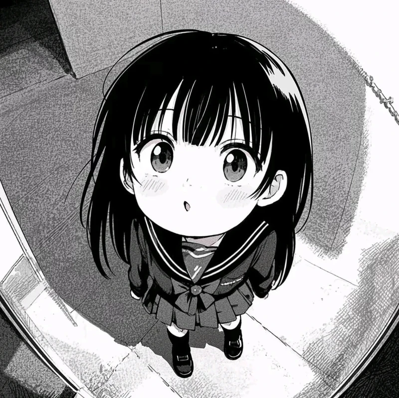 ảnh anime nữ trắng đen cực chất