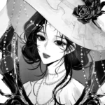 ảnh anime nữ trắng đen dành cho máy tính