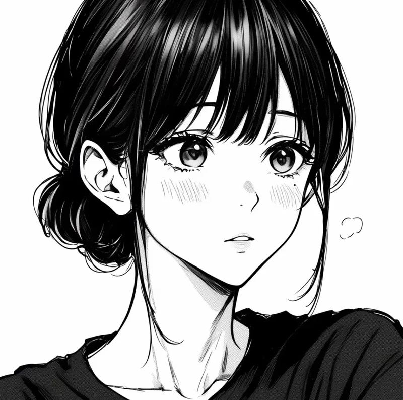 ảnh anime nữ trắng đen dành làm avatar đẹp