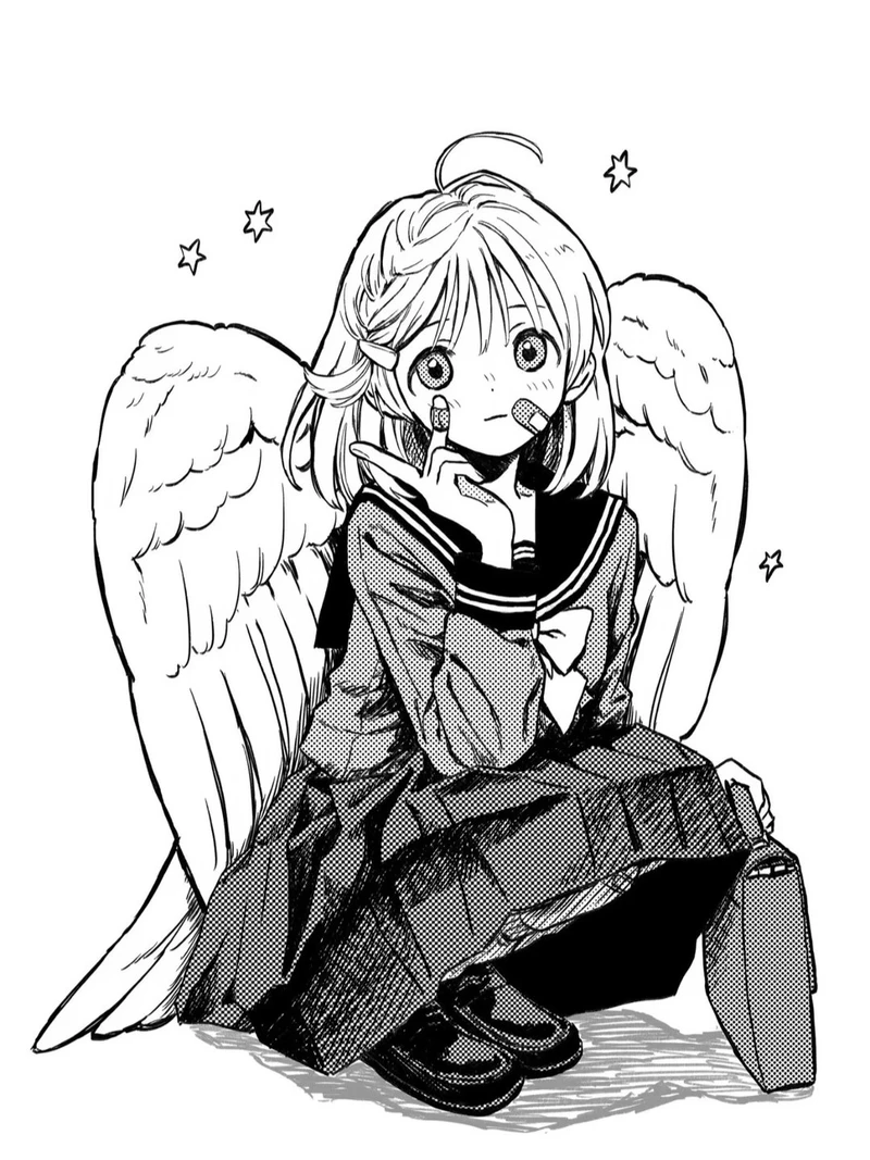 ảnh anime nữ trắng đen dễ thương nhất
