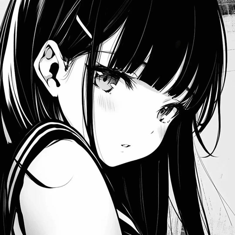 ảnh anime nữ trắng đen đẹp nhẹ nhàng