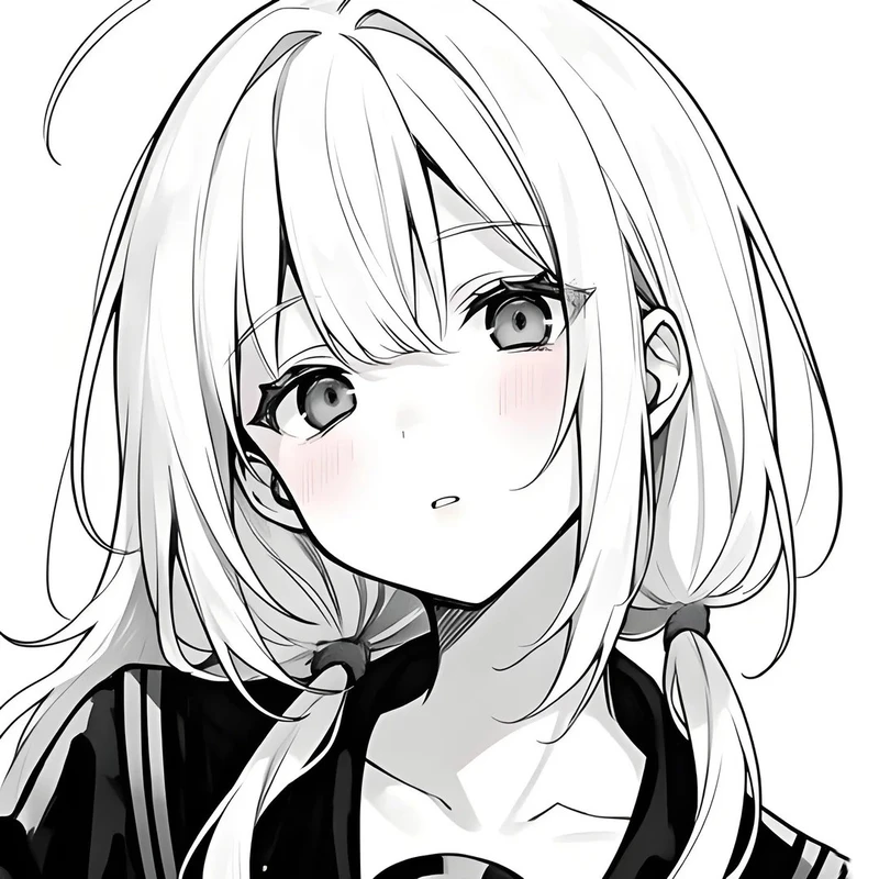 ảnh anime nữ trắng đen ngầu cá tính