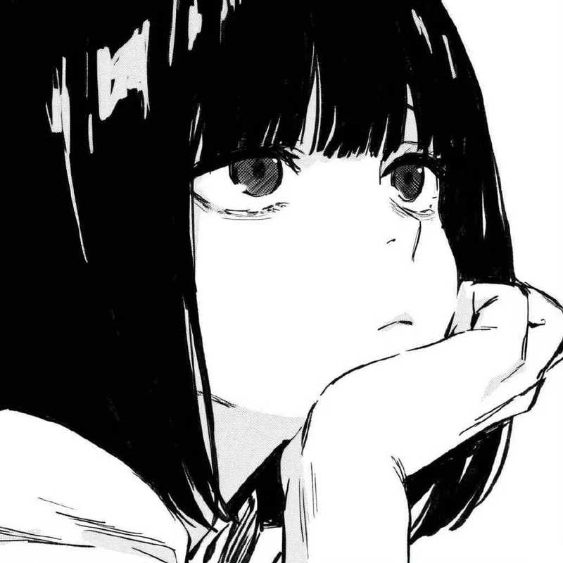 ảnh anime trắng đen nữ đẹp
