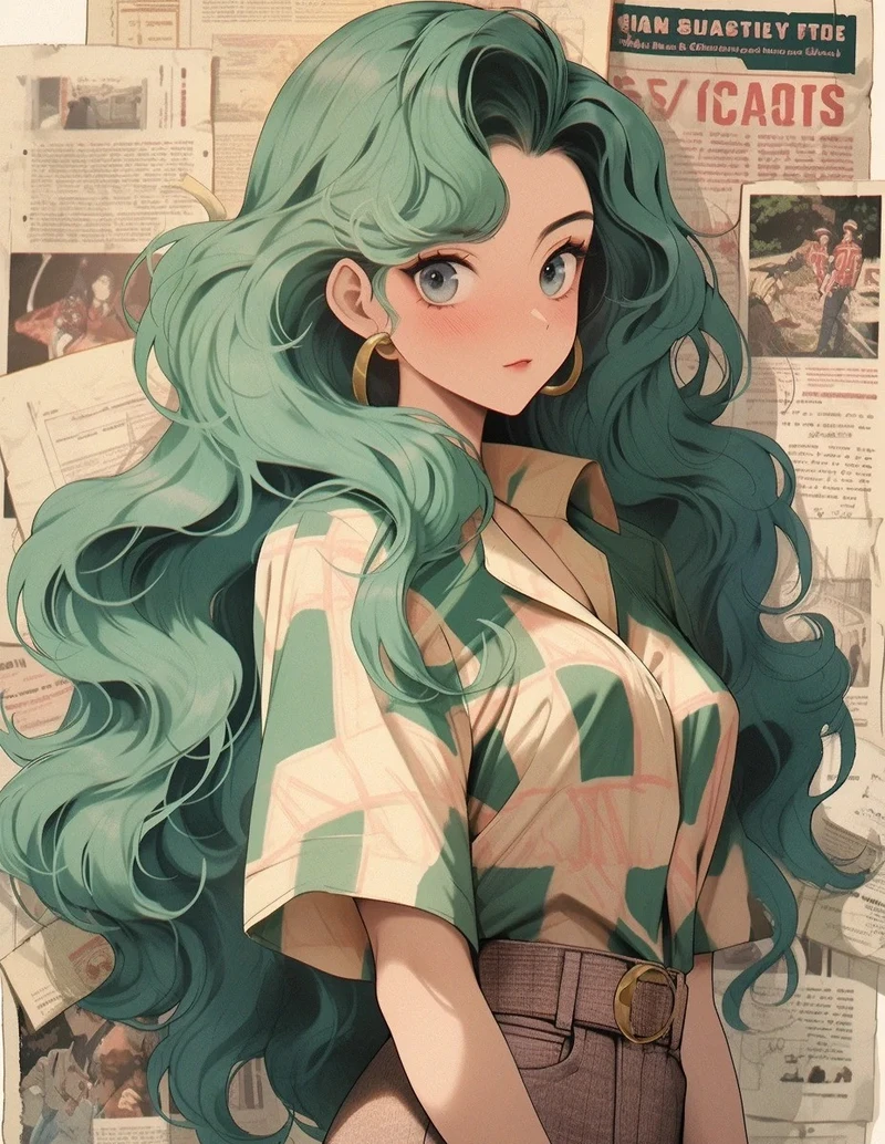 ảnh đẹp anime màu xanh lá cây cuốn hút