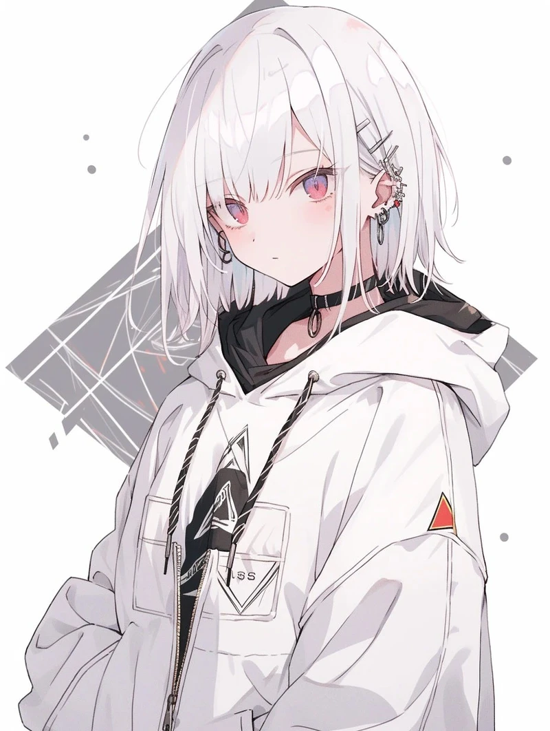 ảnh đẹp nghệ thuật anime girl tóc trắng
