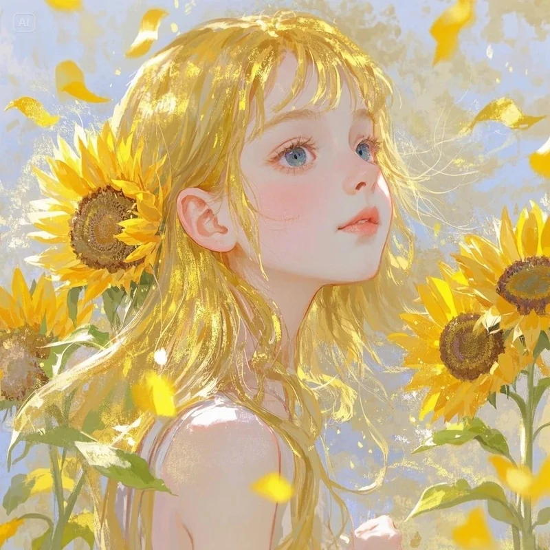 ảnh hoa hướng dương anime buồn chill