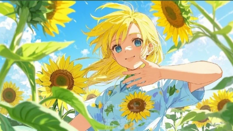 ảnh hoa hướng dương anime buồn cô đơn
