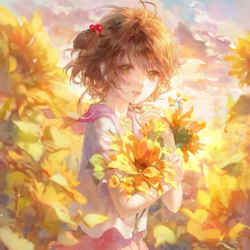 ảnh hoa hướng dương anime huyền ảo sắc nét