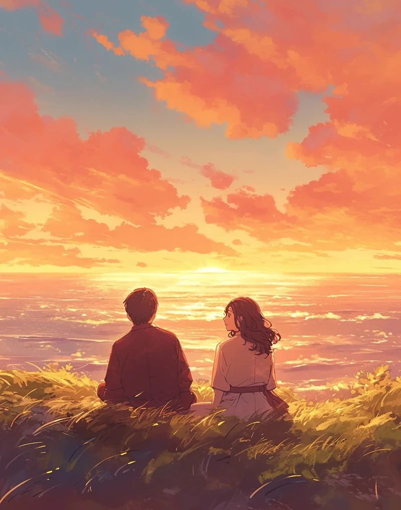 ảnh hoàng hôn anime dành cho điện thoại