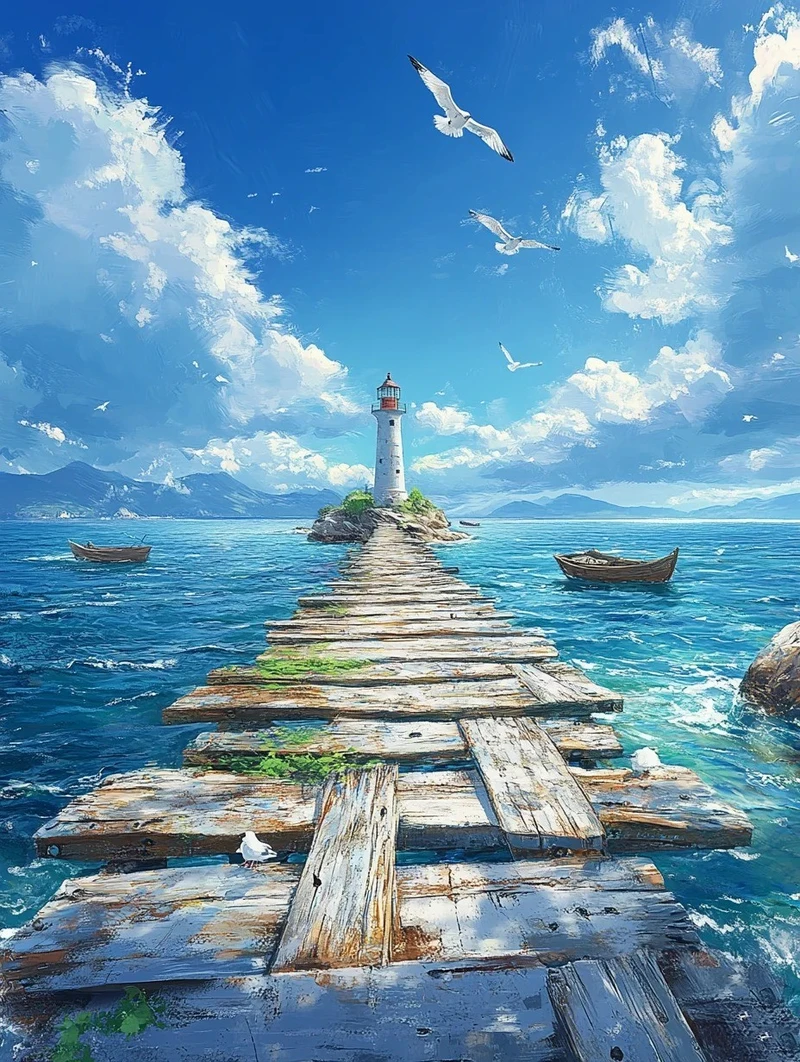 ảnh phong cảnh biển anime dành làm hình nền cực đẹp
