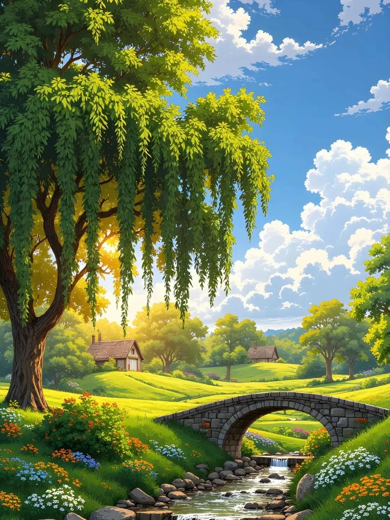 ảnh thiên nhiên anime 4k cảnh núi non