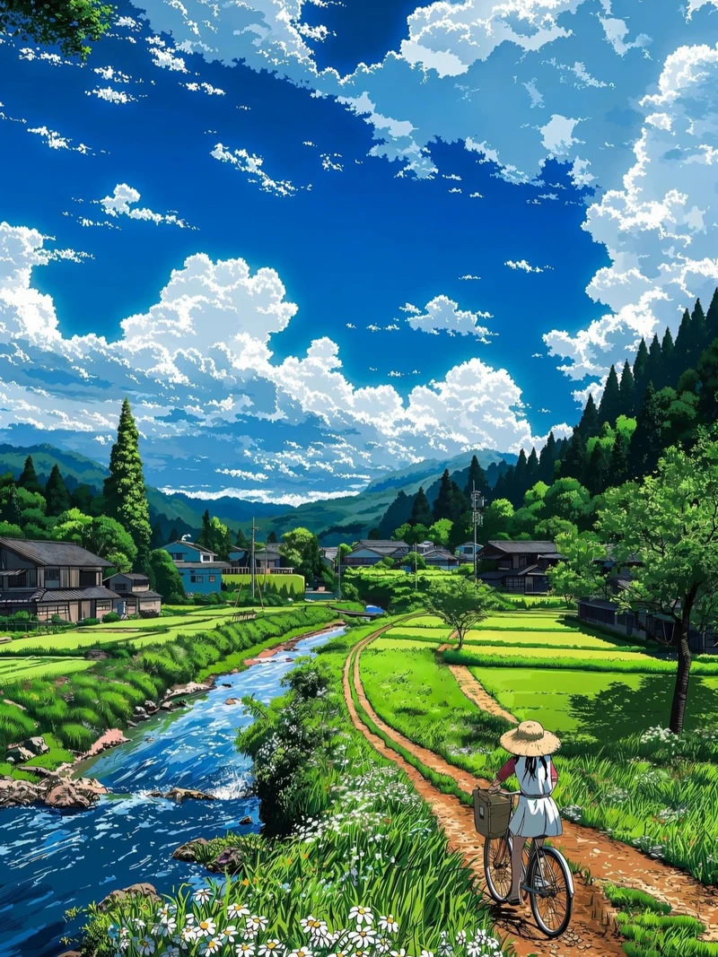 ảnh thiên nhiên anime 4k cảnh rừng xanh