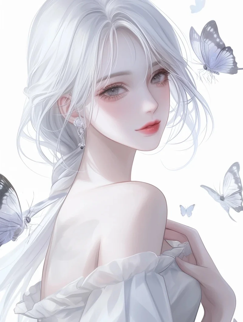 anime ảnh girl tóc trắng phong cách ngầu