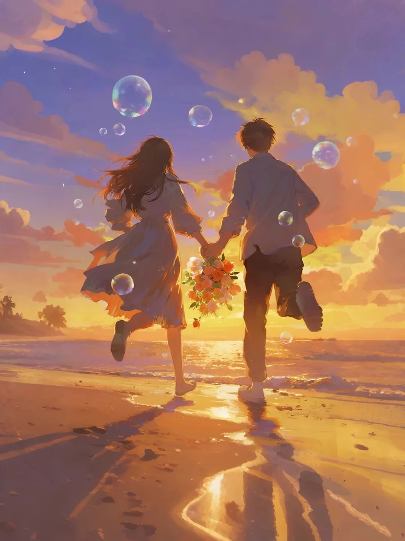 anime ảnh hoàng hôn cho điện thoại