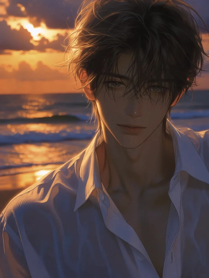 anime ảnh hoàng hôn đầy cảm xúc