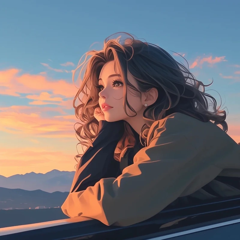 anime ảnh hoàng hôn yên bình