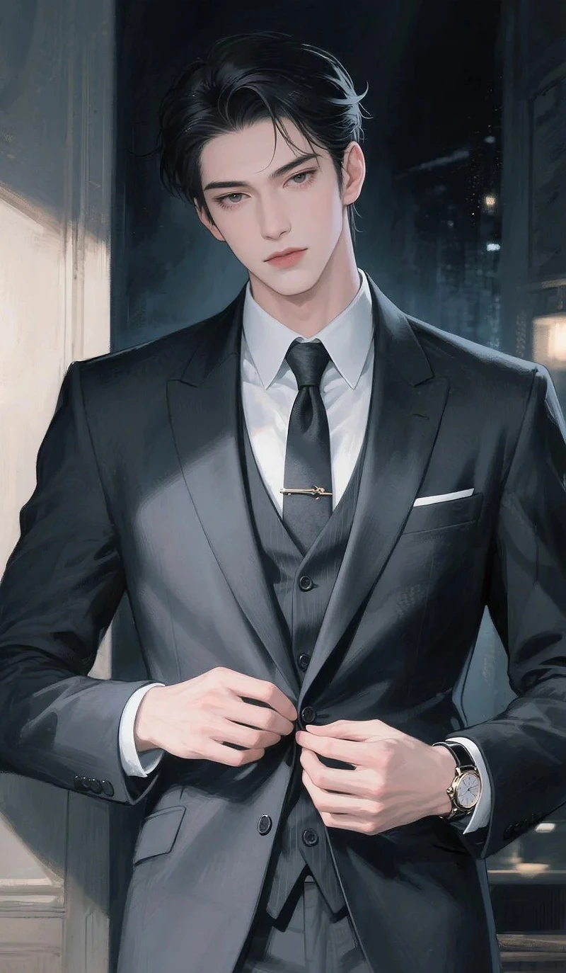 anime ảnh tổng tài mặc vest đen cực ngầu