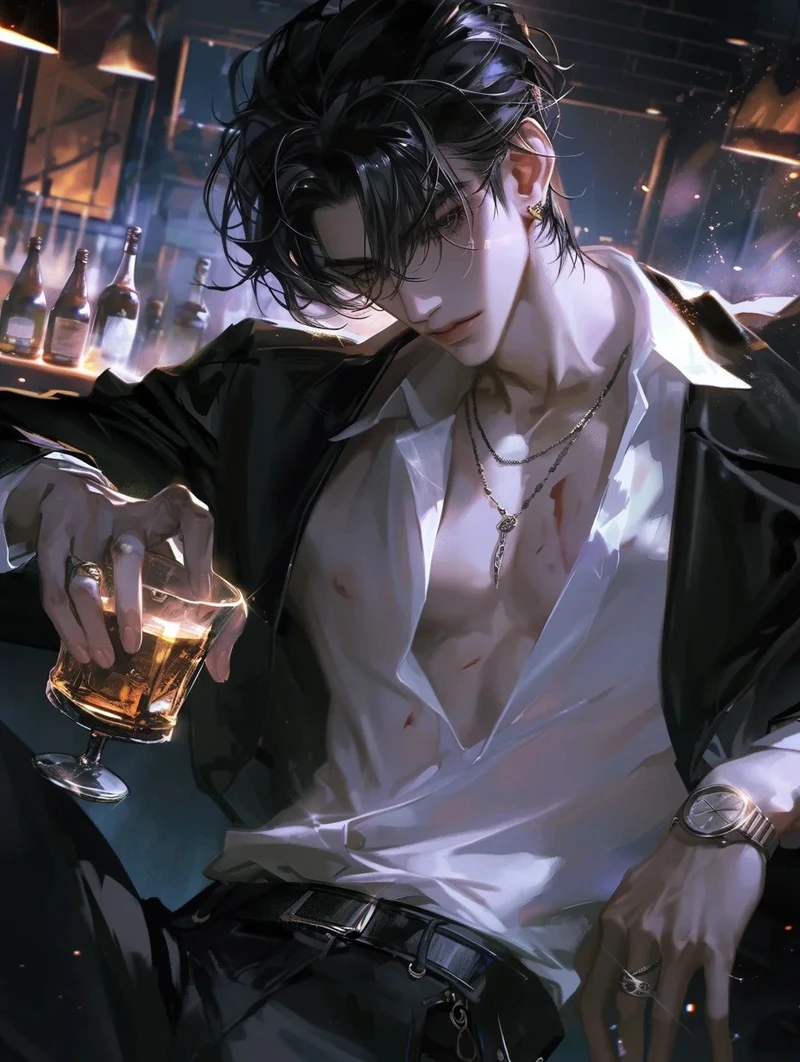anime ảnh tổng tài sang chảnh với bộ vest lịch lãm