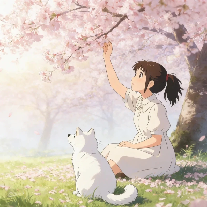 anime chill ảnh phong cảnh giữa rừng cây xanh mát