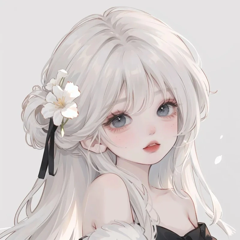 anime girl tóc trắng ảnh cho điện thoại