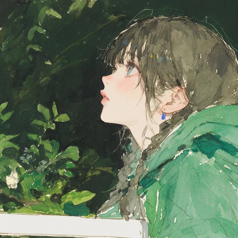 anime màu xanh lá cây ảnh đẹp độc đáo