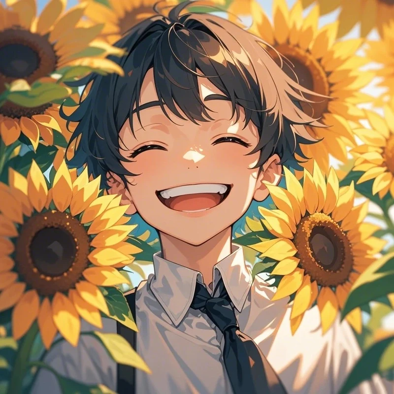 avatar ảnh hoa hướng dương anime cute