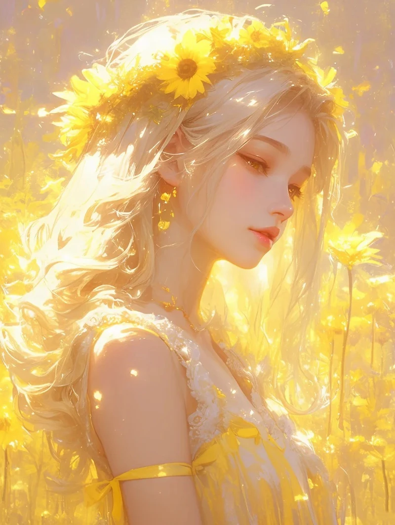 background ảnh hoa hướng dương anime 4k