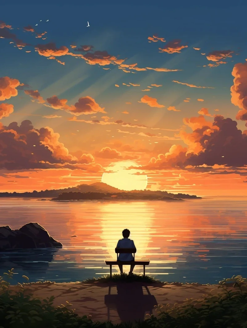 bầu trời ảnh hoàng hôn anime
