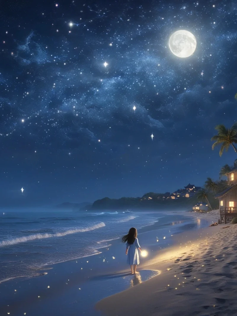 biển anime có con đường ven biển đầy chất thơ