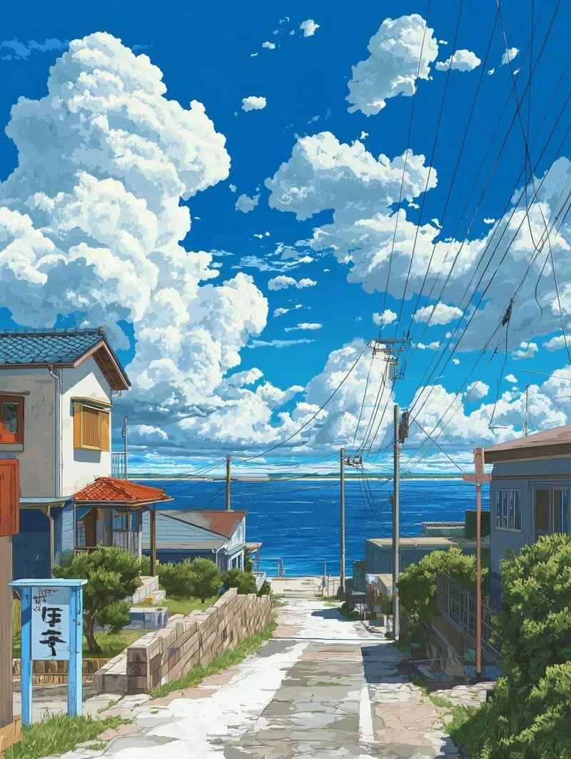 biển anime lãng mạn dành cho người thích anime phong cảnh