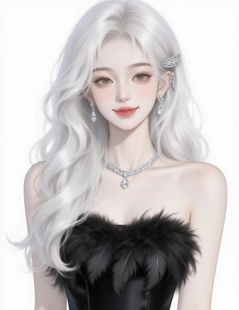 bức ảnh anime girl tóc trắng đáng yêu