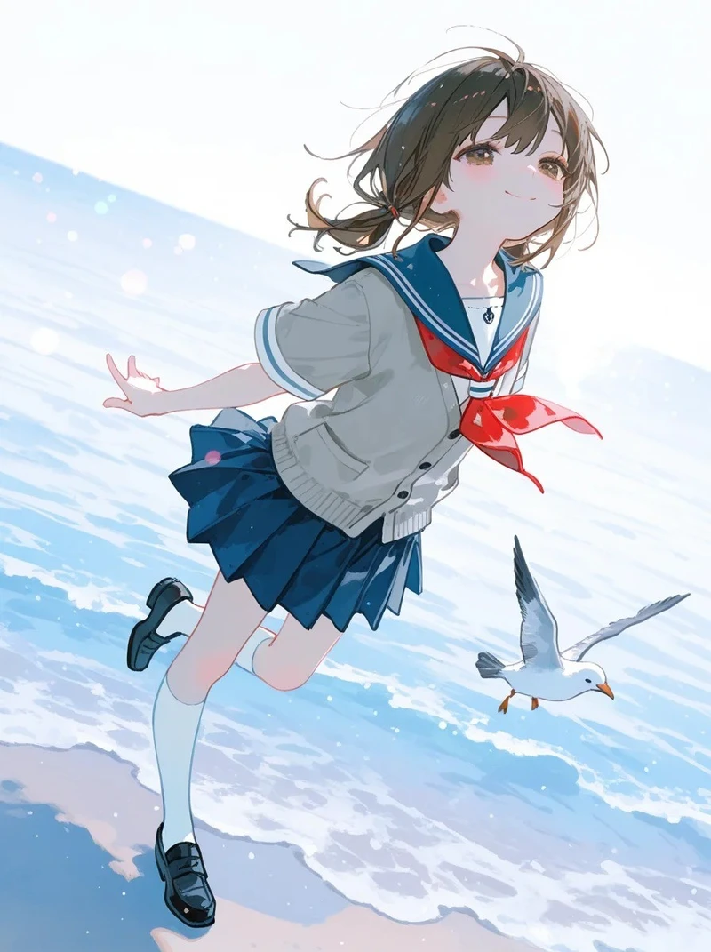 cảnh biển anime bình yên khiến tâm hồn trở nên thư thái