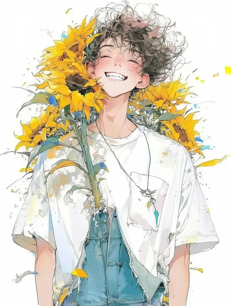 cánh đồng ảnh hoa hướng dương anime