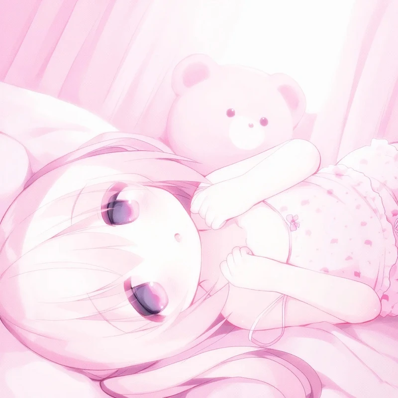 cute ảnh anime màu hồng với khung cảnh lãng mạn