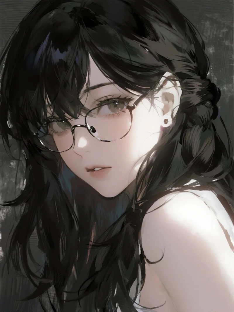 đẹp lung linh ảnh anime đeo kính nữ cute