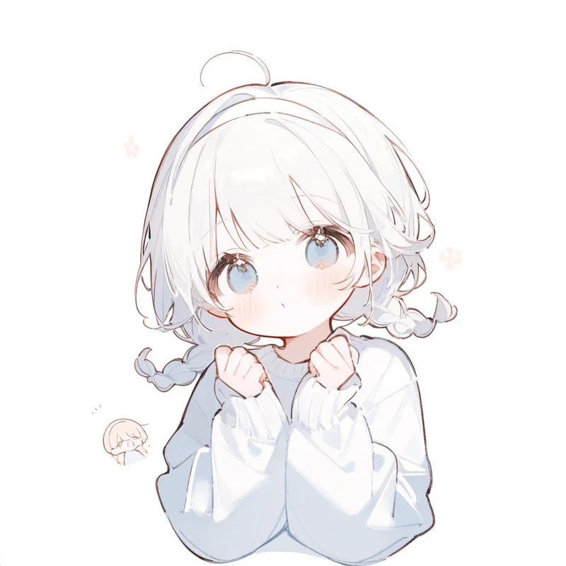 girl tóc trắng anime ảnh chất lượng cao