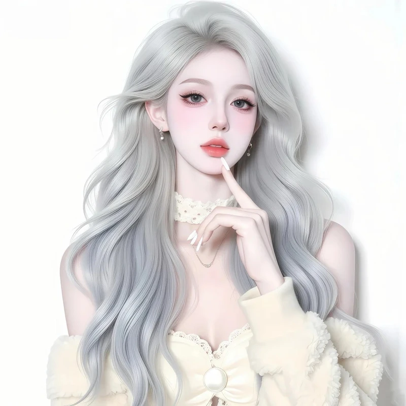 girl tóc trắng anime ảnh nghệ thuật