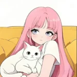 hình ảnh anime nữ tóc hồng mang vẻ đẹp mong manh