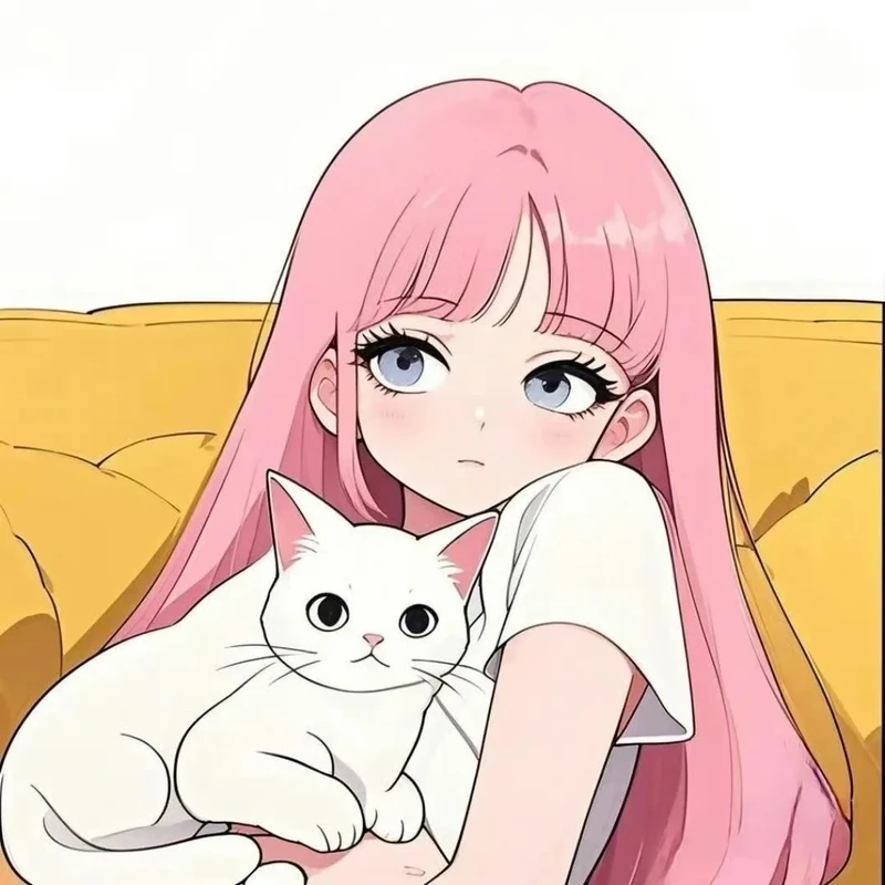 hình ảnh anime nữ tóc hồng mang vẻ đẹp mong manh