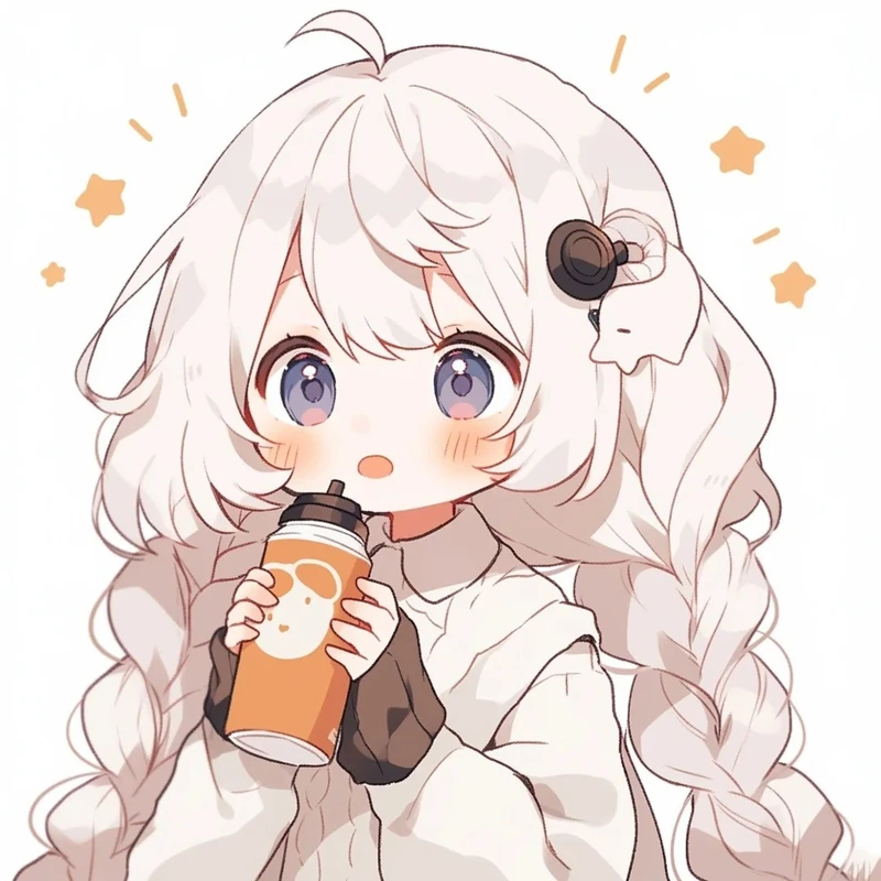 hình ảnh đẹp về anime girl tóc trắng