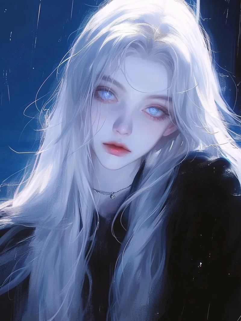 hình dễ thương ảnh anime girl tóc trắng