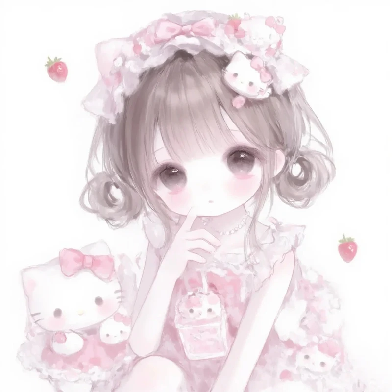 hình nền ảnh anime màu hồng dễ thương cho điện thoại