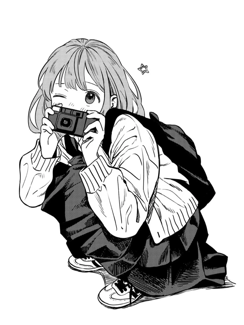hình nền ảnh anime nữ trắng đen