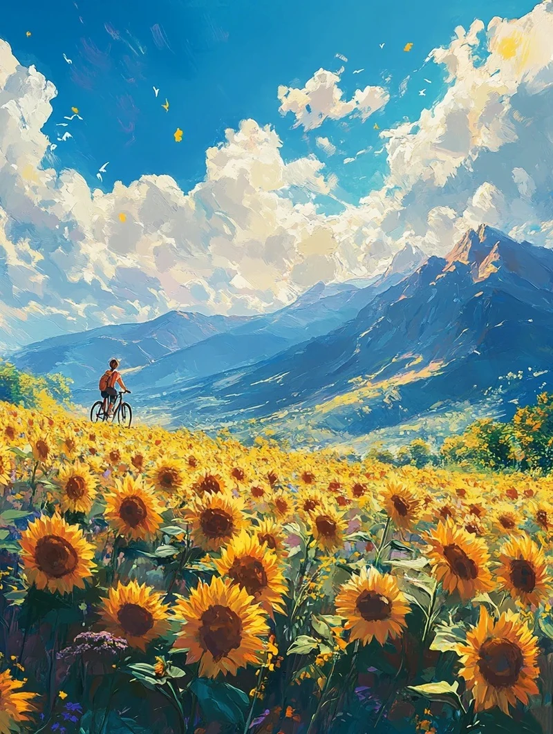hình nền ảnh hoa hướng dương anime