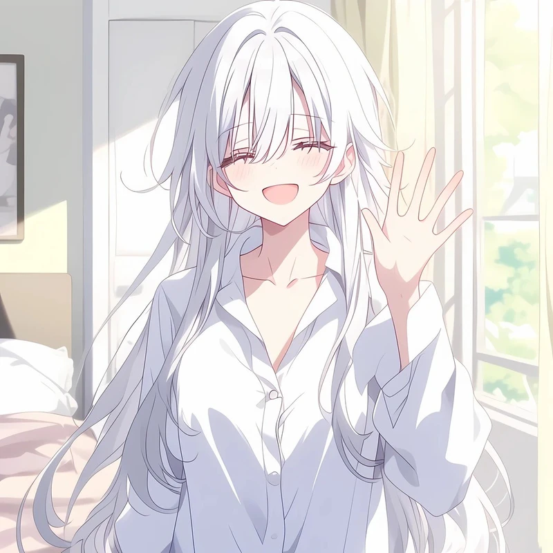 hình nền chất lượng cao ảnh anime girl tóc trắng
