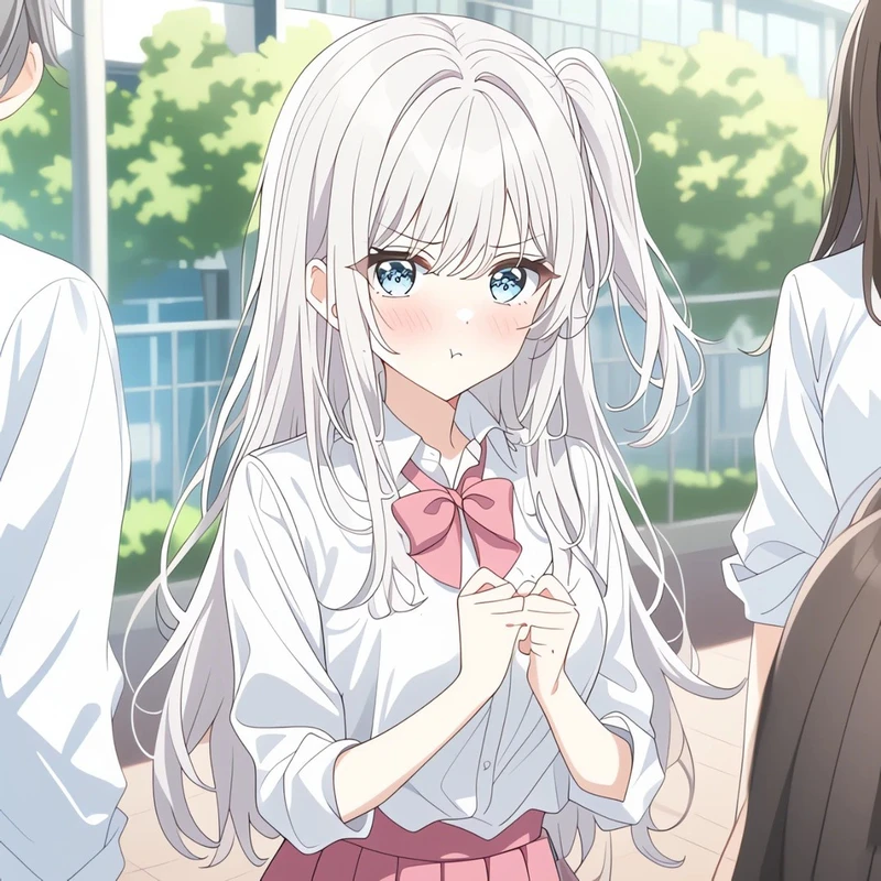 hình nền đẹp mắt từ ảnh anime girl tóc trắng