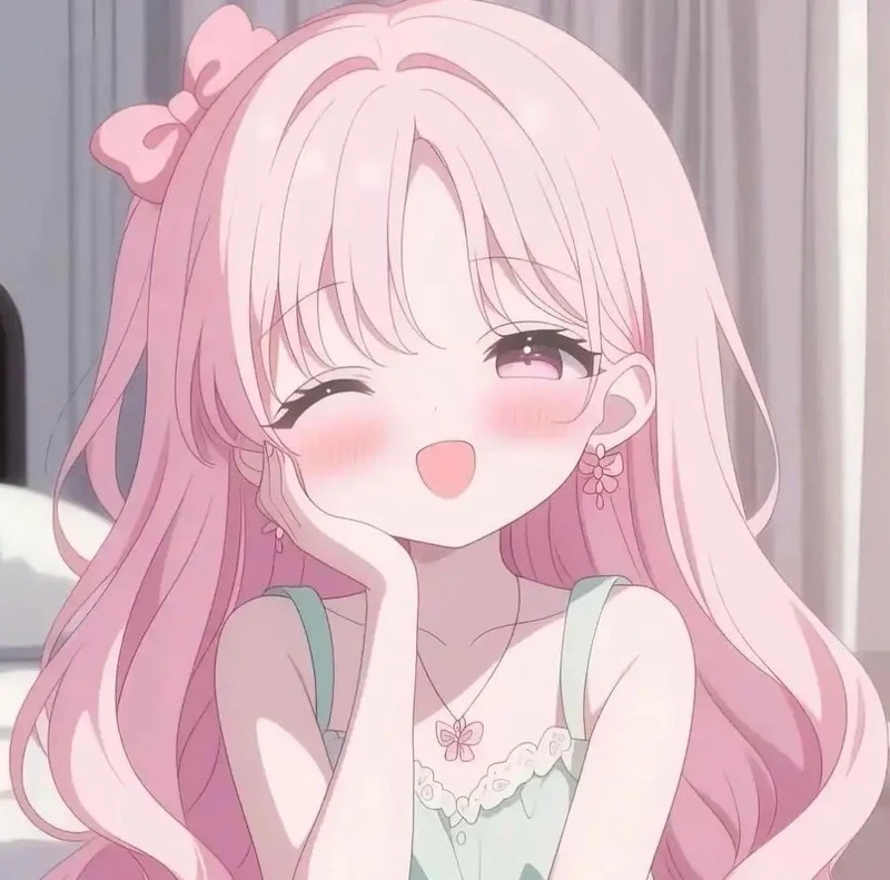 hình nền điện thoại ảnh anime nữ tóc hồng cực đẹp